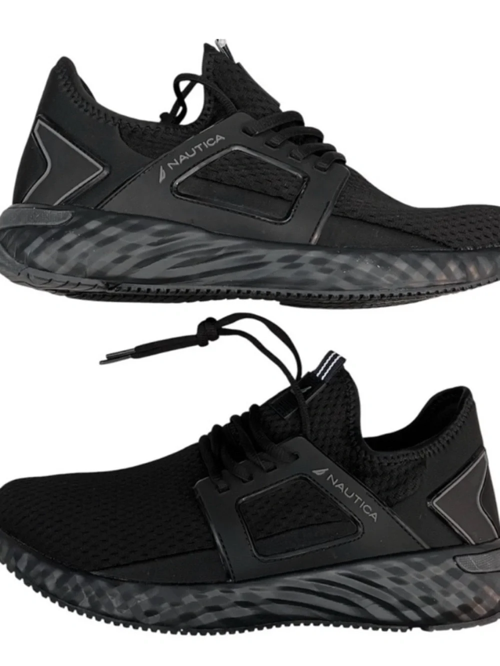 Nautica Mens Arano Black Mono Sneakers Size 10 NEW